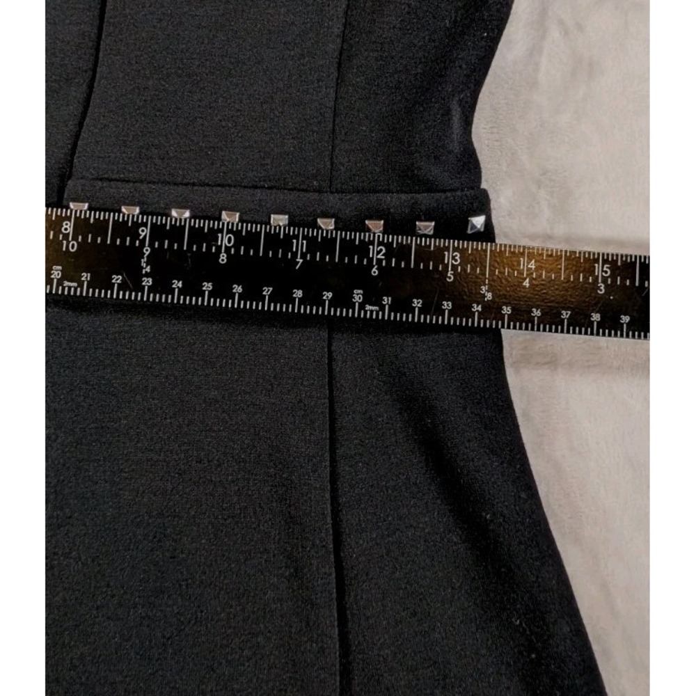 MICHAEL KORS Black PONTE Studded ZIPPER DETAIL Club FIT FLARE Dress Size 8 / 10 - Picture 12 of 12